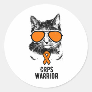 Sticker Rond Guerrier vintage des Cat Crps