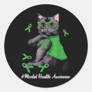 Sticker Rond Guerriers de sensibilisation à la santé mentale Ch