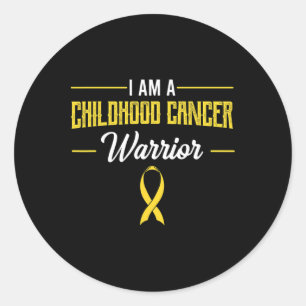 Sticker Rond Guerriers du cancer de l'enfant Pédiatres Ruban de