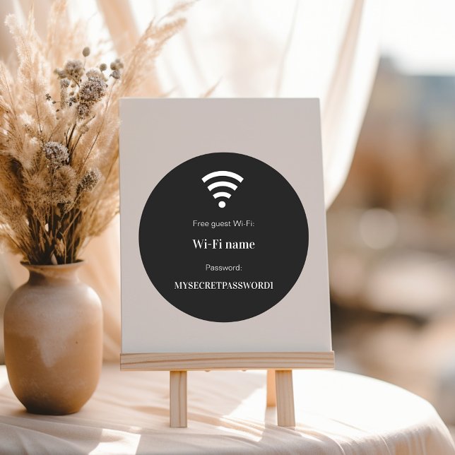 Sticker Rond Guest customer wifi network password black (Créateur téléchargé)