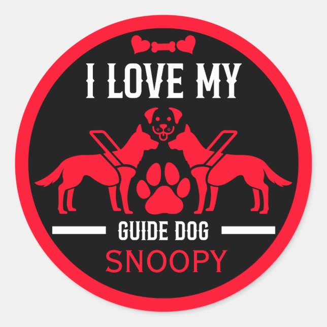 Sticker Rond Guide des cadeaux de chien (Devant)