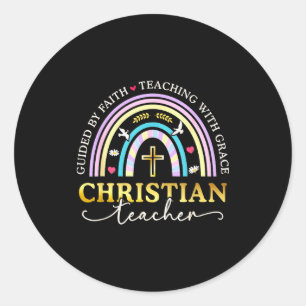 Sticker Rond Guidé par la foi Jésus Bible École du dimanche chr