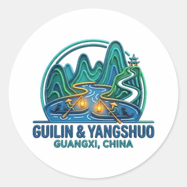 STICKER ROND GUILIN & YANGSHUO (Devant)
