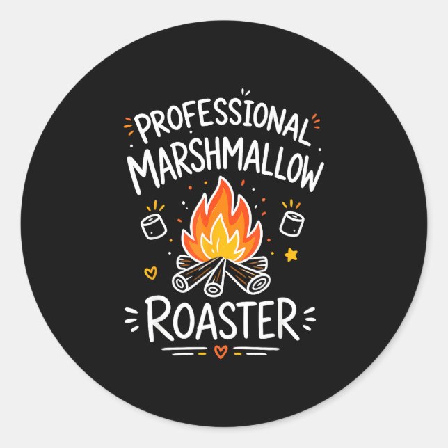 Sticker Rond Guimauve s'mores de feu de camp  (Devant)