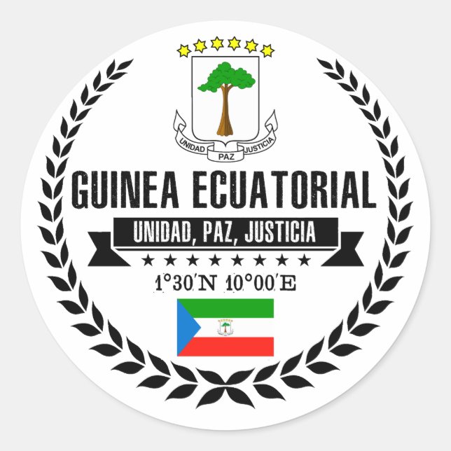 Sticker Rond Guinée équatoriale (Devant)