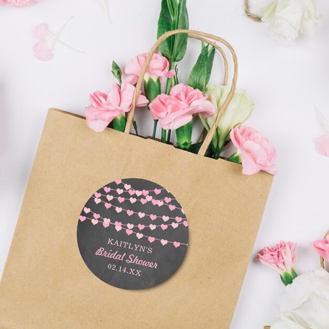 Sticker Rond Guirlande de cœurs pour enterrement de vie de jeun (Créateur téléchargé)