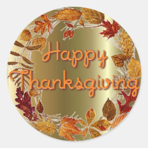 Sticker Rond GUIRLANDE de FEUILLE d'AUTOMNE par SHARON SHARPE