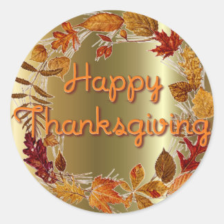 Sticker Rond GUIRLANDE de FEUILLE d'AUTOMNE par SHARON SHARPE