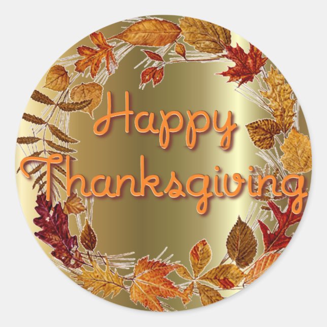 Sticker Rond GUIRLANDE de FEUILLE d'AUTOMNE par SHARON SHARPE (Devant)