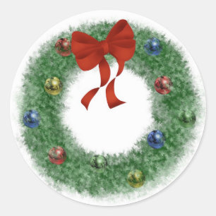 Sticker Rond Guirlande de Noël