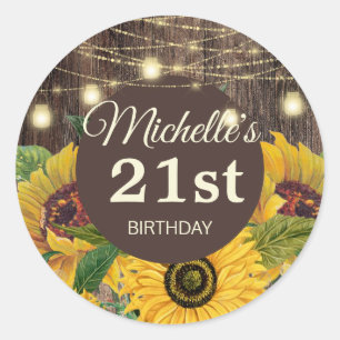 Sticker Rond Guirlande Lumineuse en Bois Rustique avec Tourneso