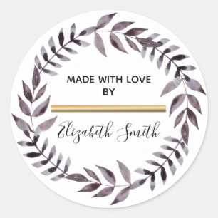 Sticker Rond Guirlande moderne de vacances de noir et d'or