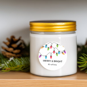 Sticker Rond Guirlandes de Noël festives personnalisées