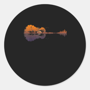 Sticker Rond Guitar Lake Shadow