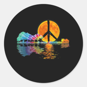 Sticker Rond Guitar Lake Shadow Peace Love