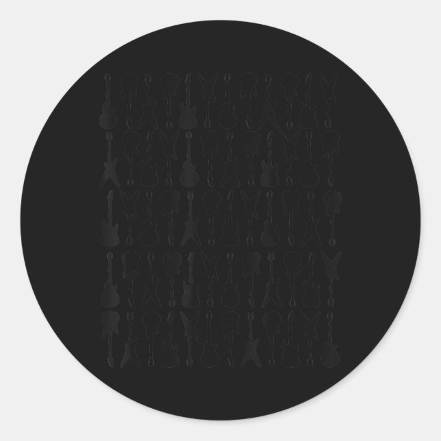 Sticker Rond Guitaraholic Guitare design pour Guitare Player (Devant)