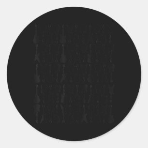 Sticker Rond Guitaraholic Guitare design pour Guitare Player