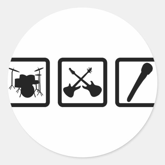 Sticker Rond guitare à tambour à bande micro (Devant)