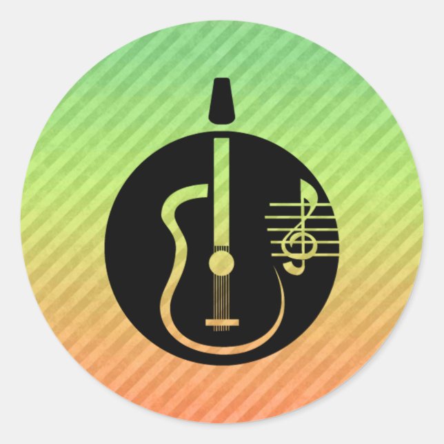 Sticker Rond Guitare acoustique (Devant)