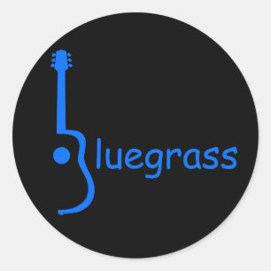 Sticker Rond Guitare Bluegrass