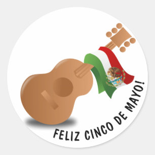 Sticker Rond Guitare Cinco De Mayo