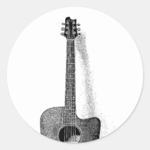 Sticker Rond Guitare classique