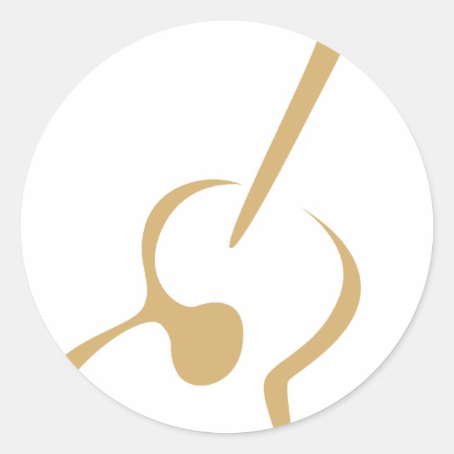 Sticker Rond Guitare classique en style dessin de souhaits (Devant)