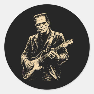 Sticker Rond Guitare de Frankenstein
