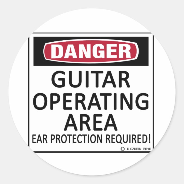 Sticker Rond Guitare de zone opérationnelle (Devant)