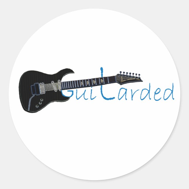 Sticker Rond Guitare électrique noire (Devant)