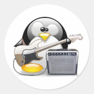 Sticker Rond Guitare et amplificateur américains classiques Tu