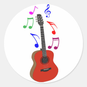 Sticker Rond guitare et musique