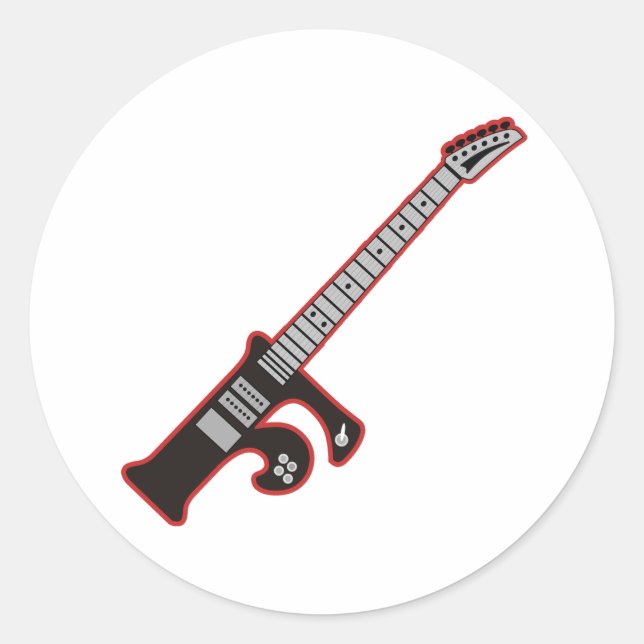 Sticker Rond Guitare F (Devant)