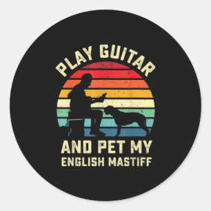 Sticker Rond Guitare Français Ma Lover Guitariste Propriétair