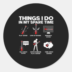 Sticker Rond Guitare Guitariste Addicité Musique Guitariste Ann