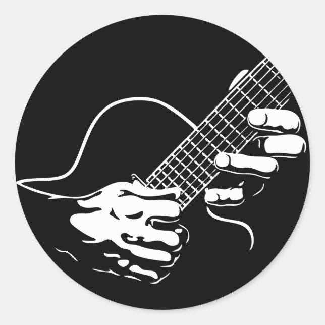 Sticker Rond Guitare Hands II (Devant)