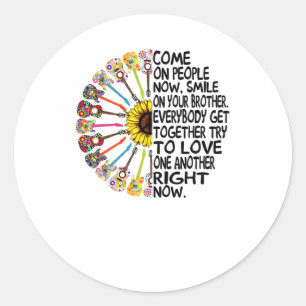 Sticker Rond Guitare Lover   Cadeau de guitare florale acoustiq