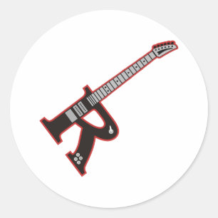 Sticker Rond Guitare R