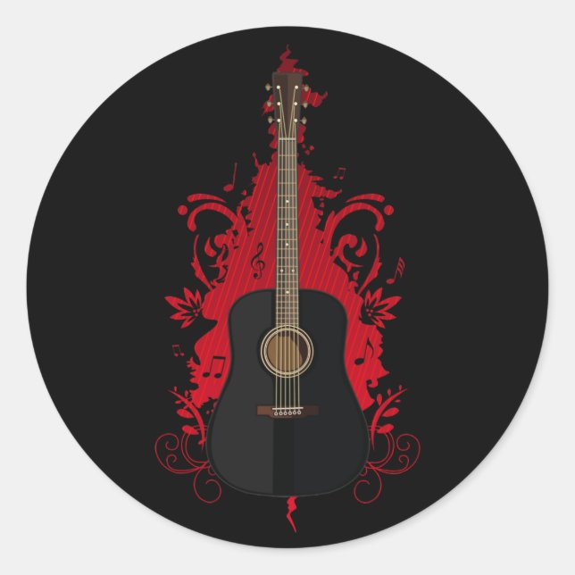 Sticker Rond Guitare Rad  (Devant)