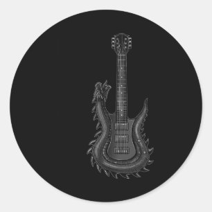 Sticker Rond Guitare Rock Band Et Roll Pour Homme Band Tee 6