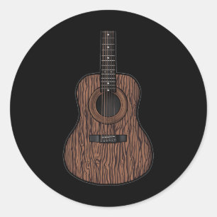 Sticker Rond Guitare Rock Band Et Rouleau Pour Hommes Bande Tee