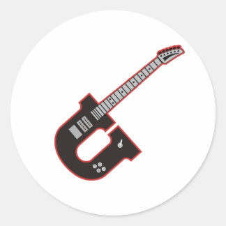 Sticker Rond Guitare U