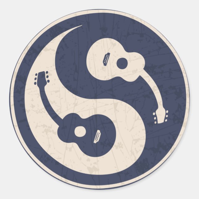 Sticker Rond Guitare Yang -bleu (Devant)