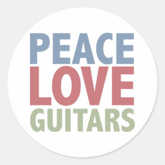 Sticker Rond Guitares Peace Love