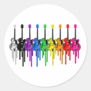 Sticker Rond Guitares saignantes