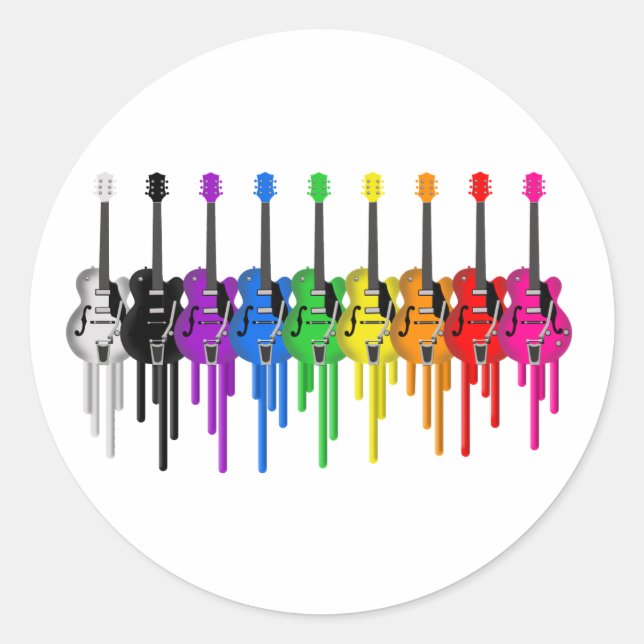 Sticker Rond Guitares saignantes (Devant)