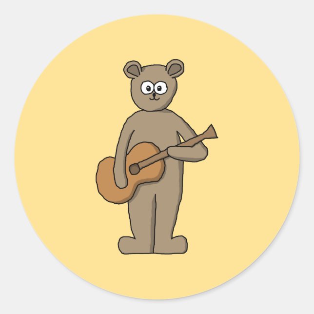 Sticker Rond Guitariste. (Devant)
