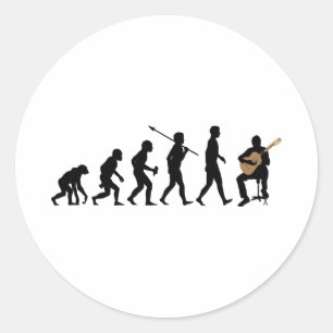 Sticker Rond Guitariste classique