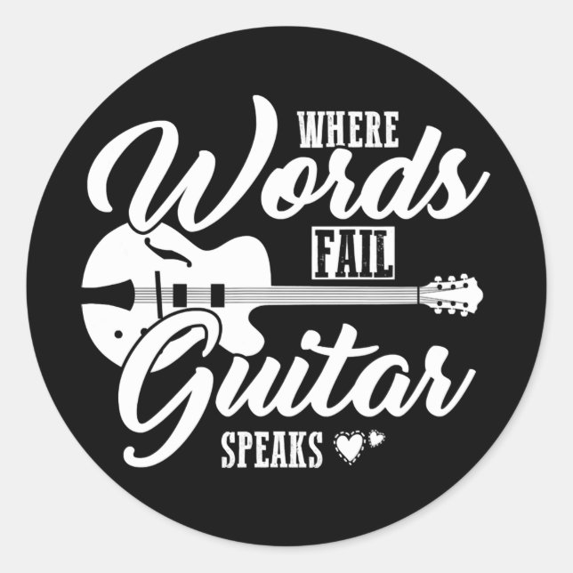 Sticker Rond Guitariste guitariste cadeau guitare dire agréable (Devant)