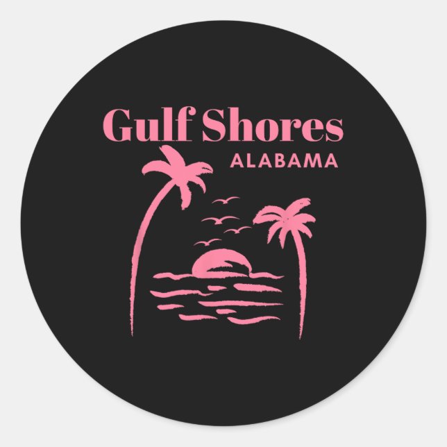 Sticker Rond Gulf Shores Alabama Filles de vacances (Devant)